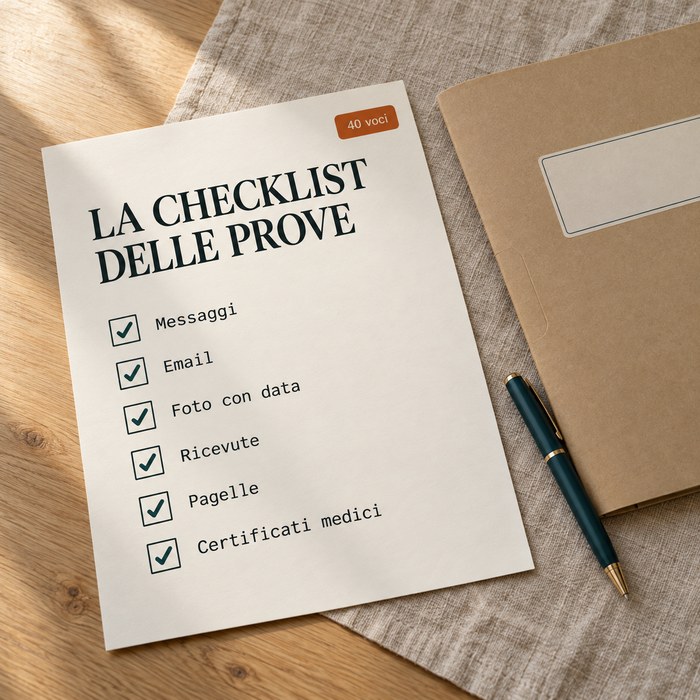 La Checklist delle prove: quaranta voci da conservare