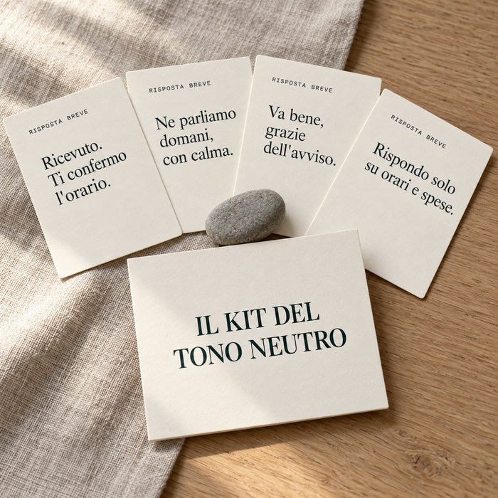 Il Kit del tono neutro: quattro carte di risposta breve