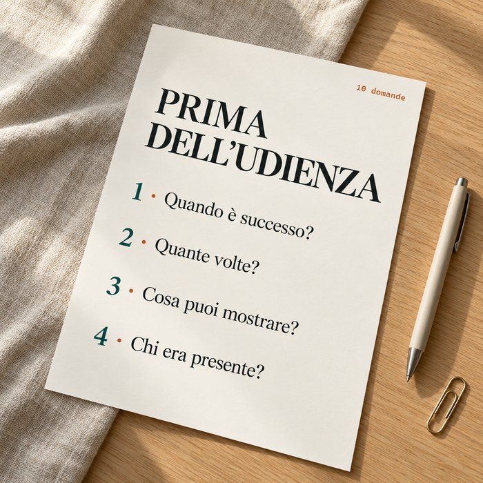 Prima dell'udienza: dieci domande da preparare