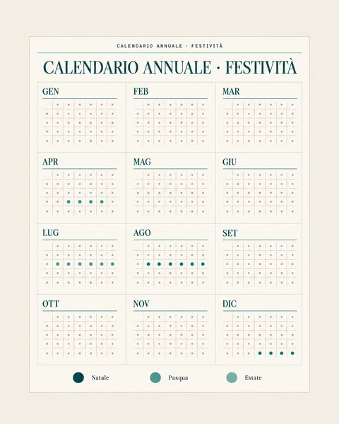 Il calendario annuale delle festività